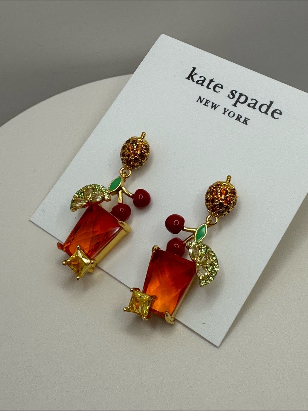 $128 Kate Spade Sweet Treasures Cocktail Drop Earrings in Gold